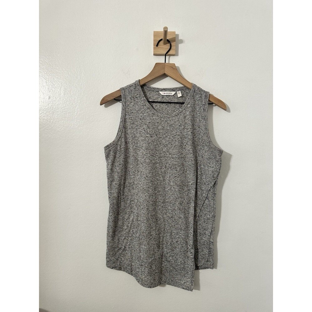 Athleta Women’s Heather Gray Faux Wrap Cross Athletic Tank Sz Small